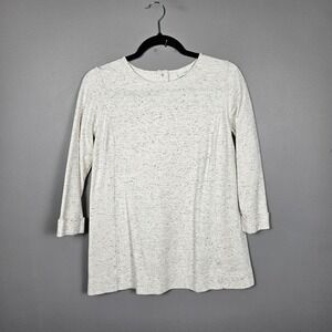 J Jill Womens XS Petite Speckled Knit Tunic Top 3/4 Sleeve Rayon Blend Casual